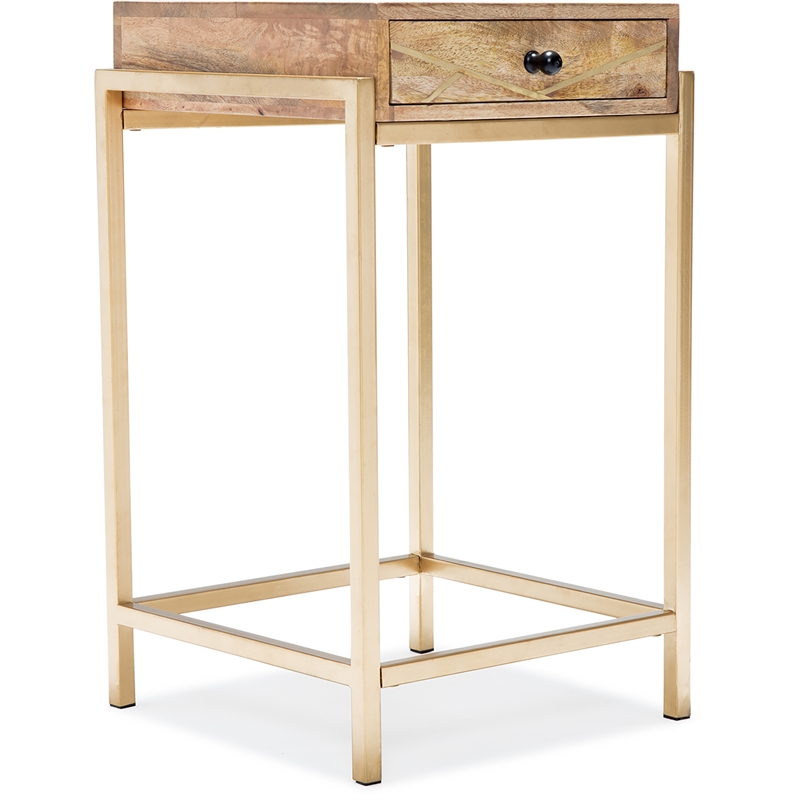 Home Square 2-Piece Set with Accent Table and Platform Queen Bed