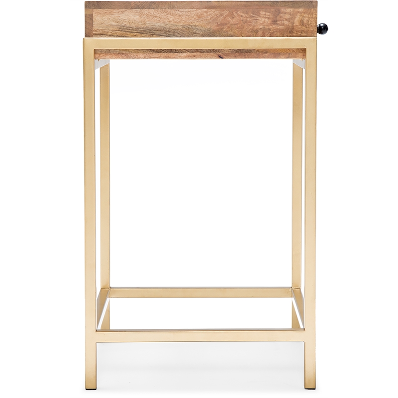 Home Square 2-Piece Set with Accent Table and Platform Queen Bed