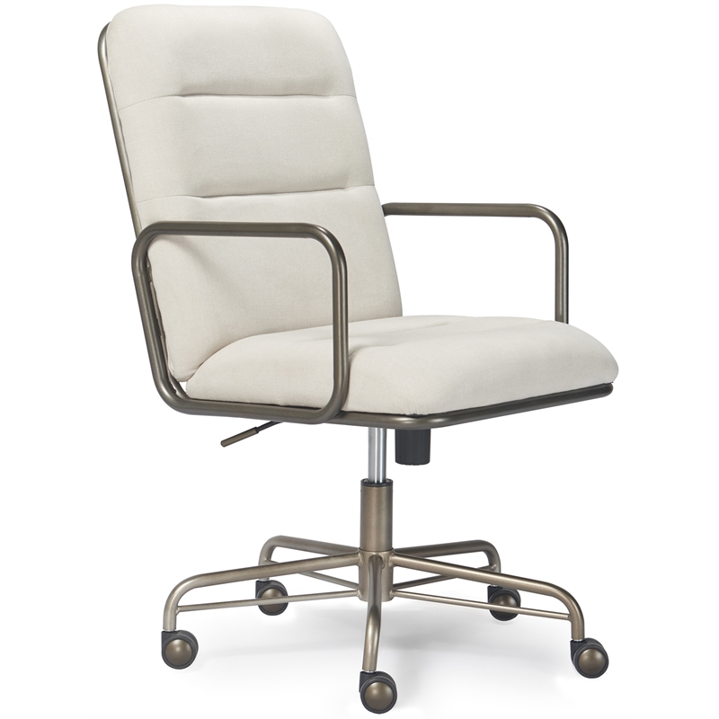 Home Square 2-Piece Set with Fabric Desk Chair and Writing Desk in Brown & Cream