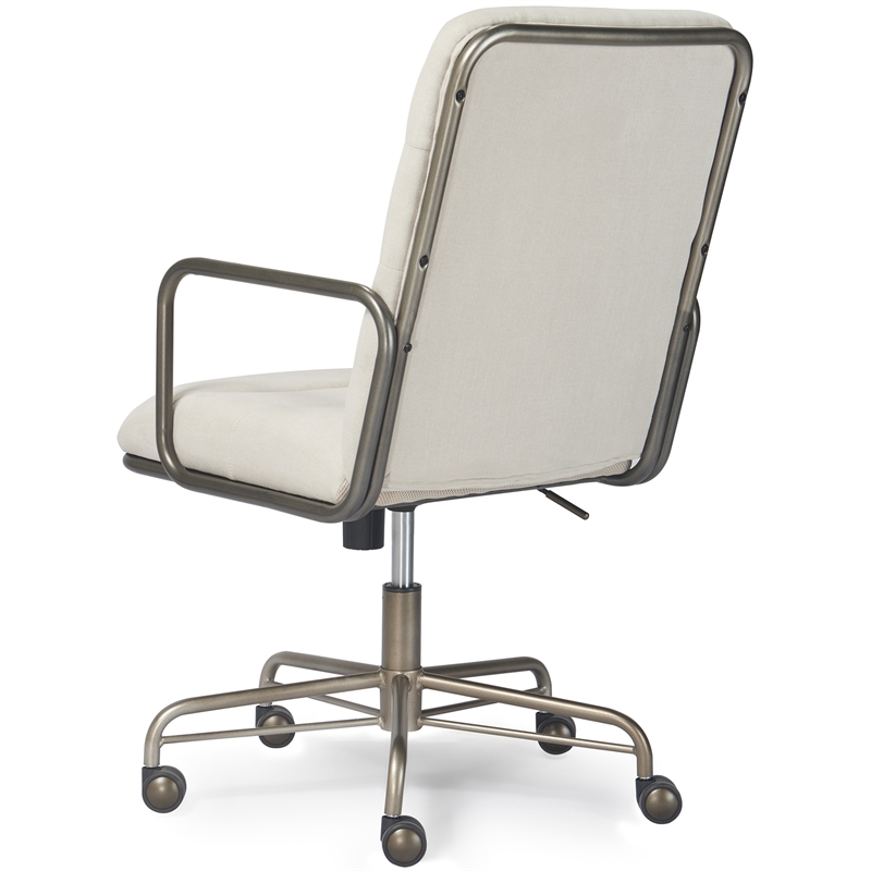 Home Square 2-Piece Set with Fabric Desk Chair and Writing Desk in Brown & Cream