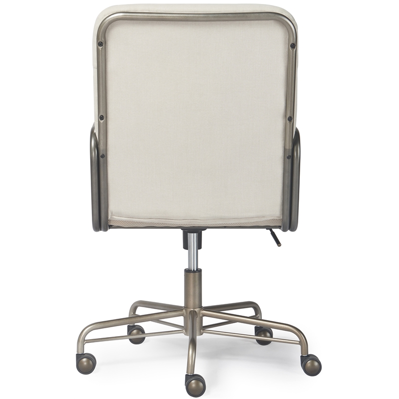 Home Square 2-Piece Set with Fabric Desk Chair and Writing Desk in Brown & Cream