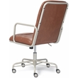 Home Square 2-Piece Set with Leather Chair and Writing Desk in Brown