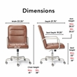 Home Square 2-Piece Set with Leather Chair and Writing Desk in Brown