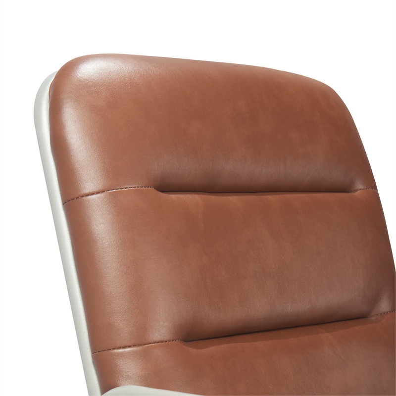 Home Square 2-Piece Set with Leather Chair and Writing Desk in Brown