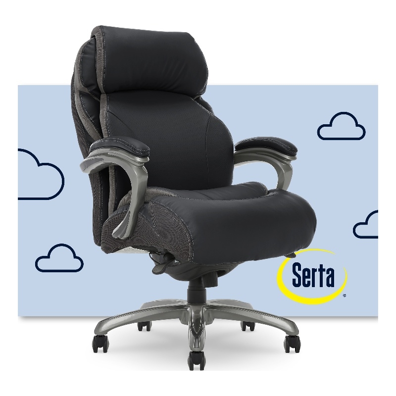 Home Square 2-Piece Set with Adjustable Standing Desk and Tall Executive Chair