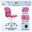 Home Square 2-Piece Set with Standing Desk and Armless Task Chair in Pink