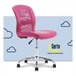 Home Square 2-Piece Set with Standing Desk and Armless Task Chair in Pink