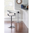 Home Square Curved Back Metal Adjustable Barstool in White - Set of 3
