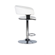 Home Square Curved Back Metal Adjustable Barstool in White - Set of 3