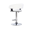 Home Square Curved Back Metal Adjustable Barstool in White - Set of 2