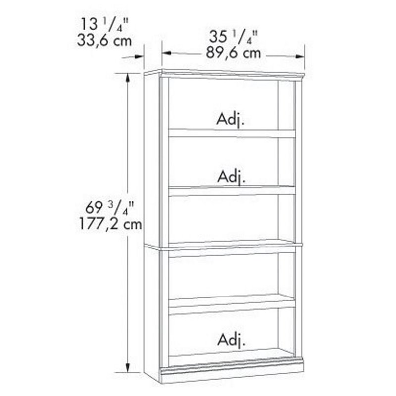 Home Square Engineered Wood 5 Shelf Bookcase in Select Cherry - Set of 2