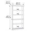 Home Square Engineered Wood 5 Shelf Bookcase in Select Cherry - Set of 2