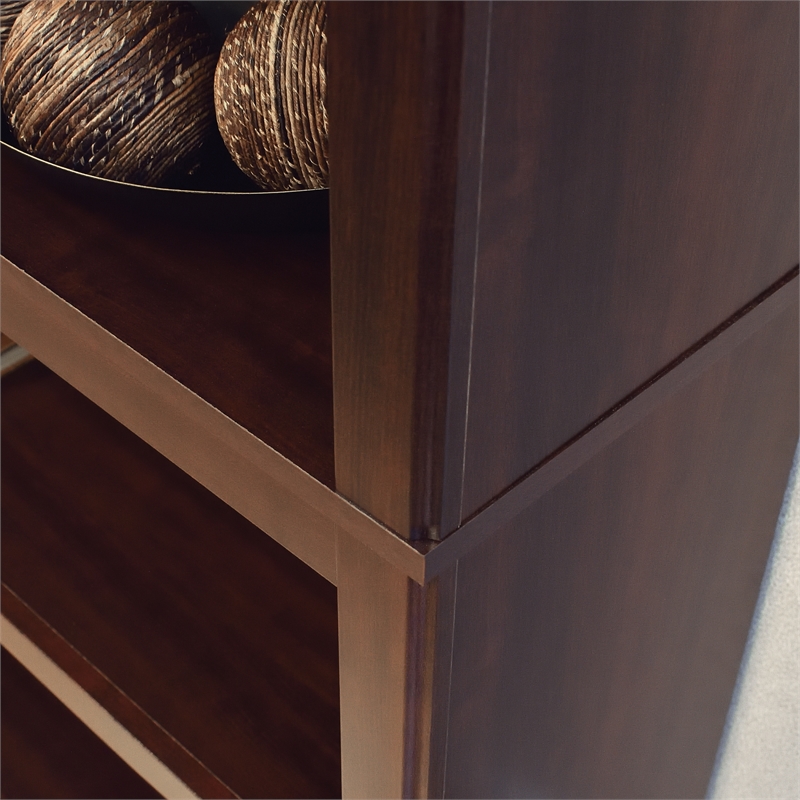 Home Square Engineered Wood 5 Shelf Bookcase in Select Cherry - Set of 2