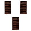 Home Square Engineered Wood 5 Shelf Bookcase in Select Cherry - Set of 3