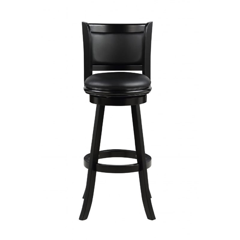 Home Square Extra Tall Swivel Barstool in Black Finish - Set of 3