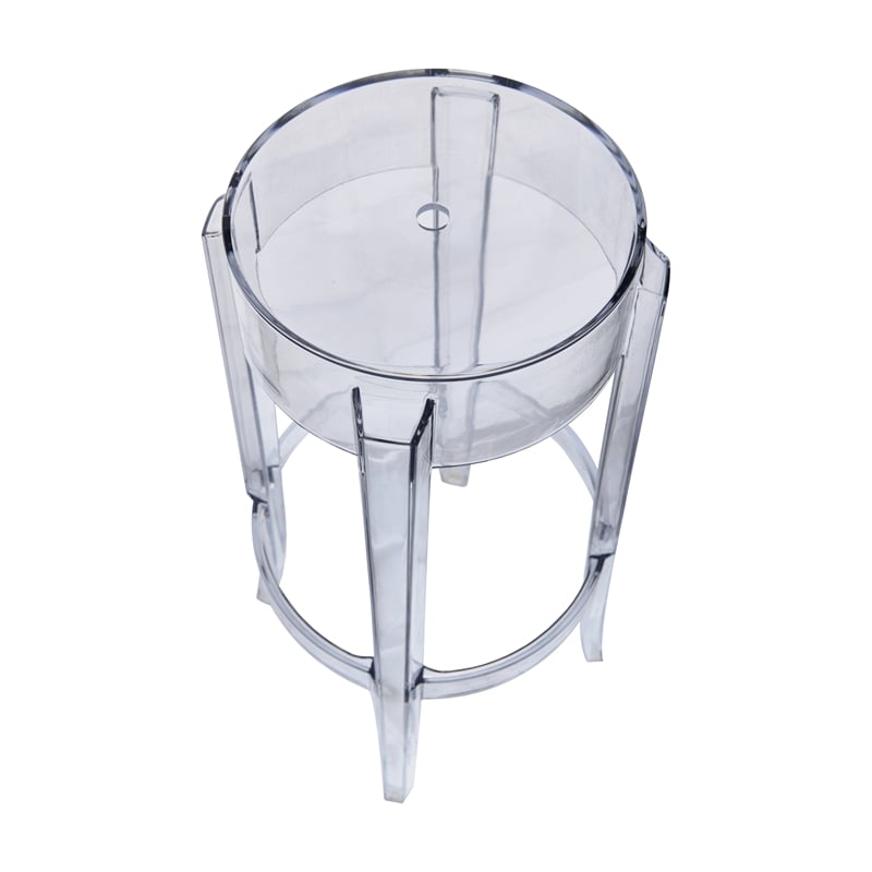 Home Square Plastic Barstool with Acrylic Seat in Clear - Set of 3