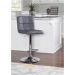 Home Square Adjustable Metal Barstool in Gray Finish - Set of 2