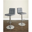 Home Square Adjustable Metal Barstool in Gray Finish - Set of 2