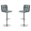 Home Square Adjustable Metal Barstool in Gray Finish - Set of 2
