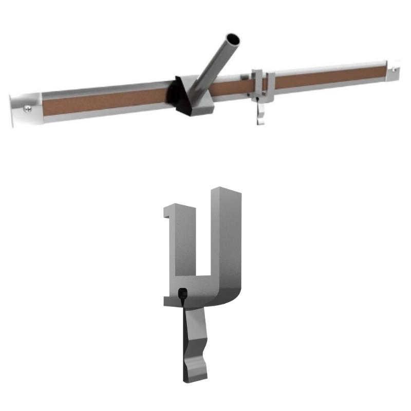 Home Square 2-Piece Set with Aluminum Maprail Hook and Maprail with Cork Insert