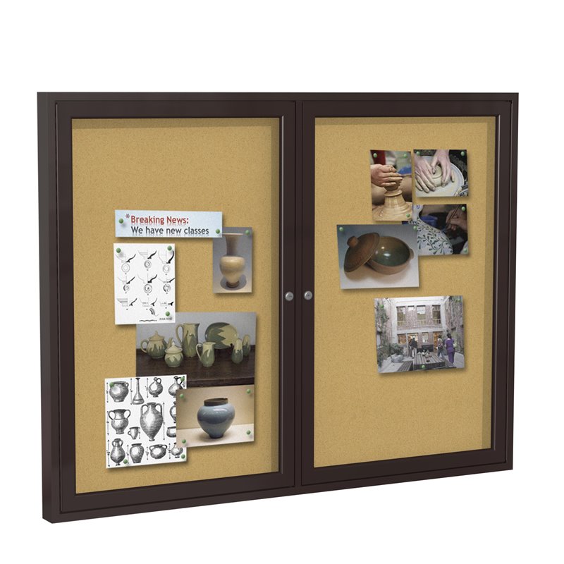 Home Square 2-Piece Set with 3 Door Bulletin Board & 2 Door Bulletin Board