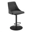 Home Square Adjustable Swivel Base Metal Barstool in Gray - Set of 2