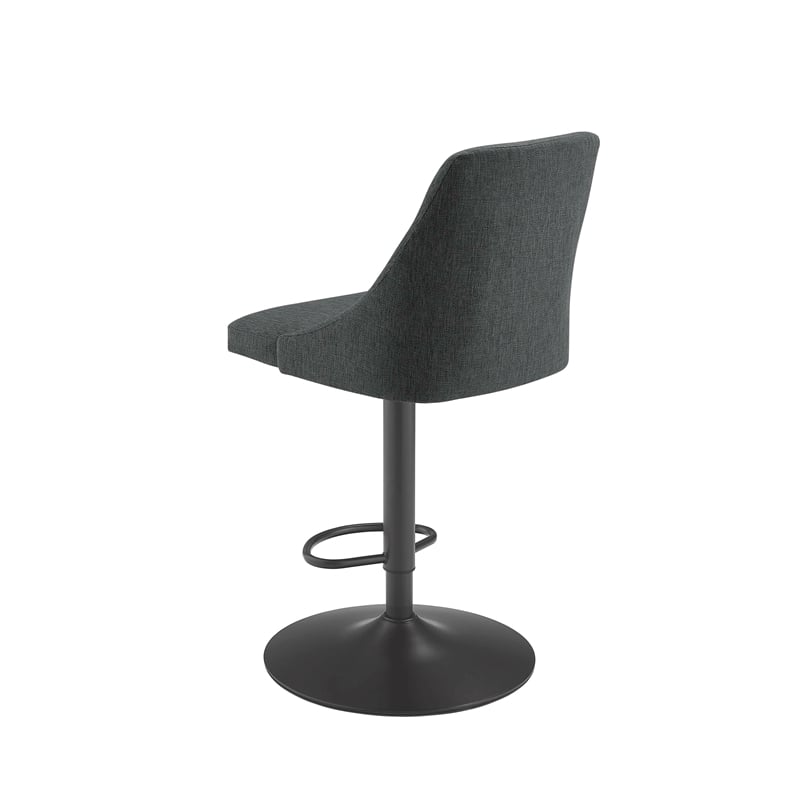 Home Square Adjustable Swivel Base Metal Barstool in Gray - Set of 2