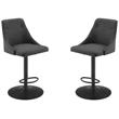 Home Square Adjustable Swivel Base Metal Barstool in Gray - Set of 2
