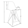 Home Square Plastic Barstool with Chrome Base in Transparent Blue - Set of 2