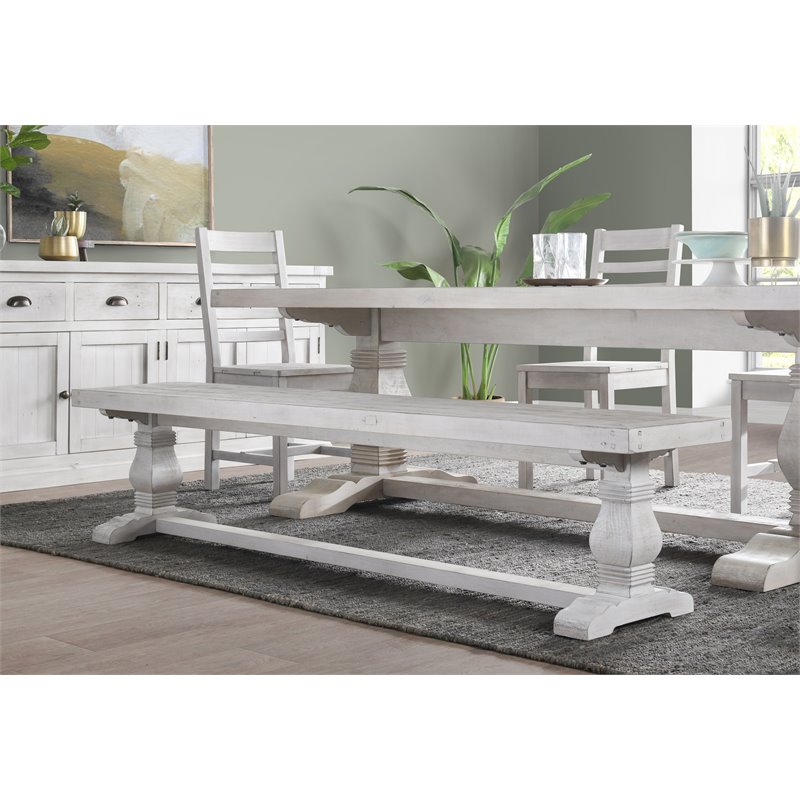 Home Square 6-Piece Set with Dining Table & Bench & 4 Dining Chairs
