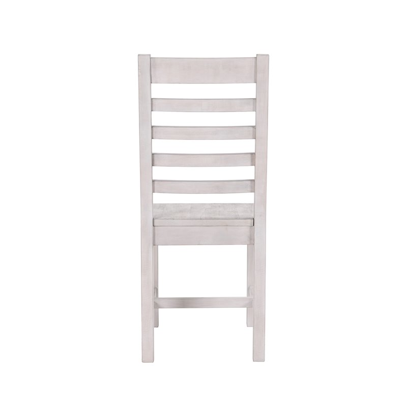 Home Square 7-Piece Set with Dining Table and 6 Dining Chairs in Nordic Ivory