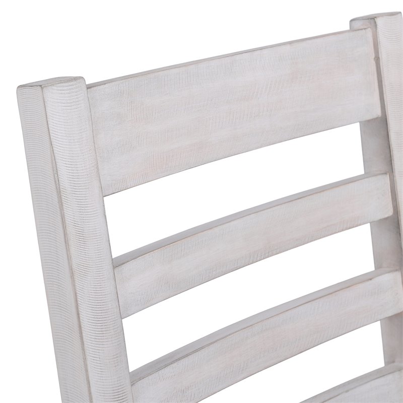 Home Square 7-Piece Set with Dining Table and 6 Dining Chairs in Nordic Ivory