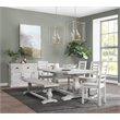 Home Square 7-Piece Set with Dining Table and 6 Dining Chairs in Nordic Ivory