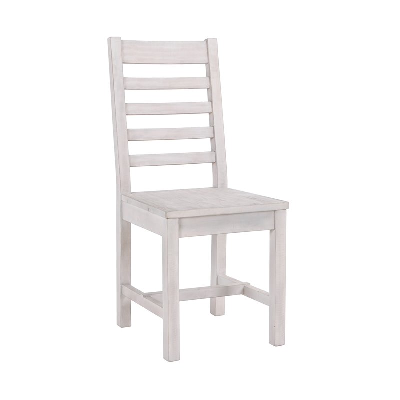 Home Square 7-Piece Set with Dining Table and 6 Dining Chairs in Nordic Ivory