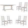 Home Square 7-Piece Set with Dining Table and 6 Dining Chairs in Nordic Ivory