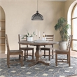 Home Square 5-Piece Set with Dining Table and 4 Dining Chairs in Brown