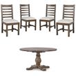 Home Square 5-Piece Set with Dining Table and 4 Dining Chairs in Brown