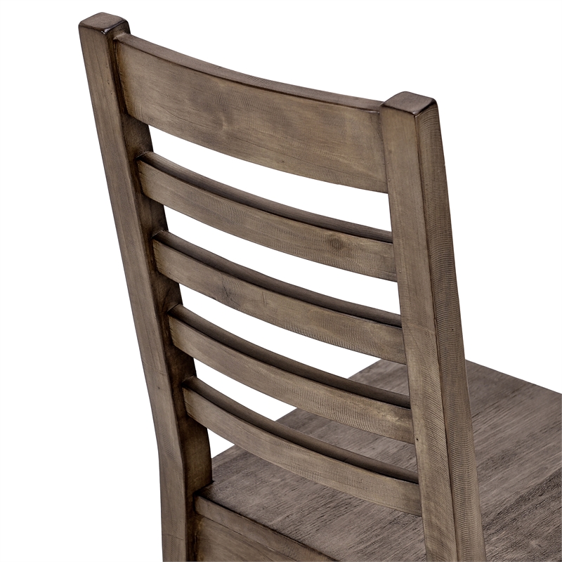 Home Square 5-Piece Set with Dining Table & 4 Dining Chairs in Brown