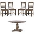 Home Square 5-Piece Set with Dining Table & 4 Dining Chairs in Brown