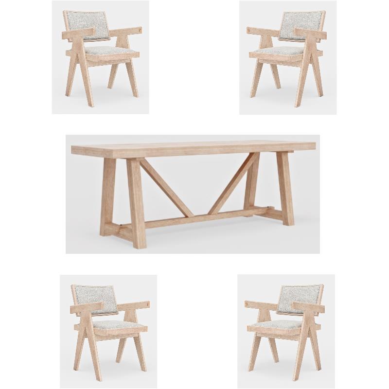 Home Square 5-Piece Set with Rectangular Dining Table and 4 Side Chairs
