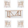 Home Square 5-Piece Set with Rectangular Dining Table and 4 Side Chairs