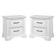 Home Square Transitional Wood Nightstand in White Mist - Set of 2