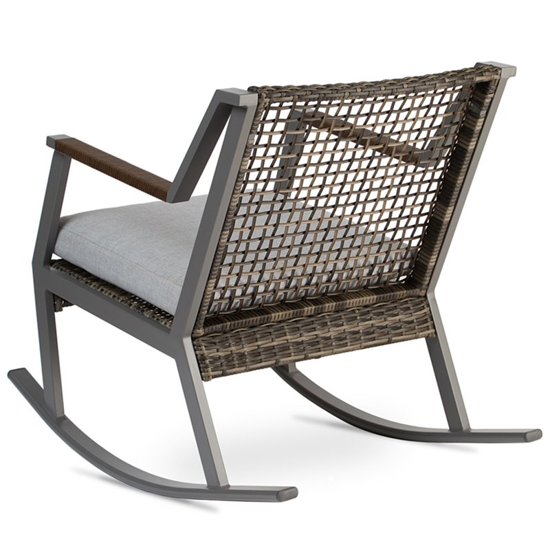 Home Square Aluminum Frame Patio Rocker Chair in Gray Finish - Set of 4