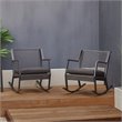 Home Square Aluminum Frame Patio Rocker Chair in Black Finish - Set of 4
