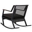 Home Square Aluminum Frame Patio Rocker Chair in Black Finish - Set of 4