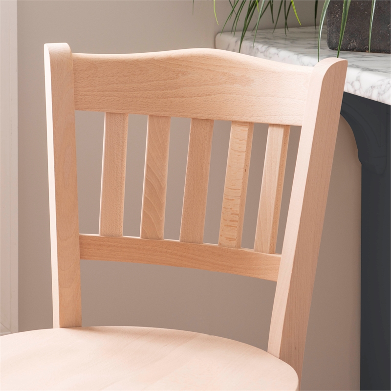 Home Square Fully Assembled Wood Barstool in Natural - Set of 4
