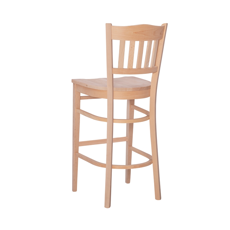 Home Square Fully Assembled Wood Barstool in Natural - Set of 4
