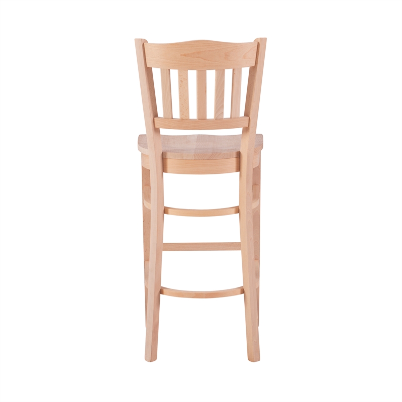 Home Square Fully Assembled Wood Barstool in Natural - Set of 4