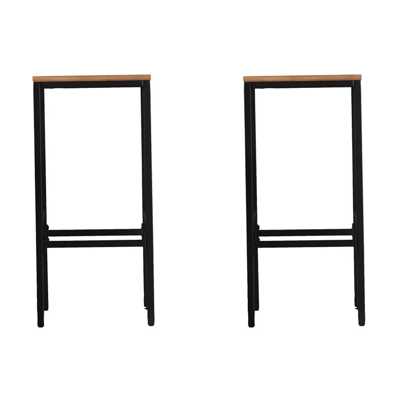Home Square Wood Indoor Outdoor Barstool in Natural - Set of 4