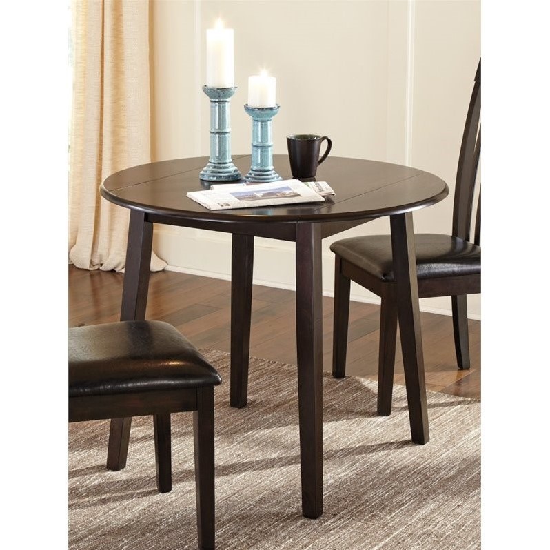 Home Square 3-Piece Set with Dining Table and 2 Side Chairs in Dark Brown